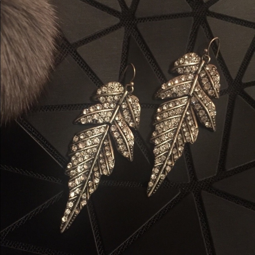 Silver earrings with fine crystals 🖤